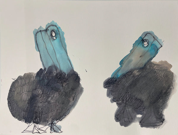 Untitled Birds #2 (Blue & Grey), by Dale Roberts