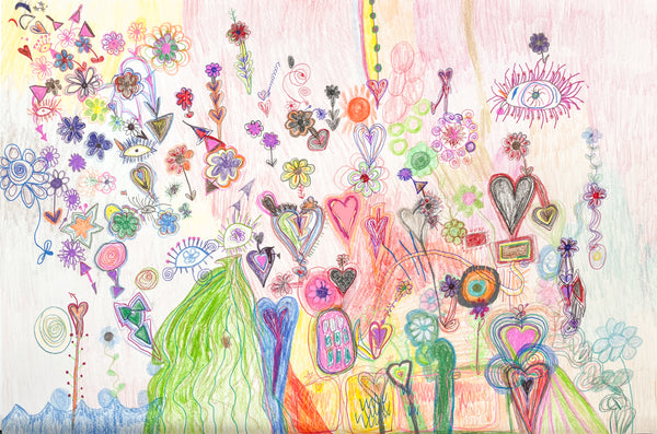 Untitled (Hearts and Flowers), by Promise Vos