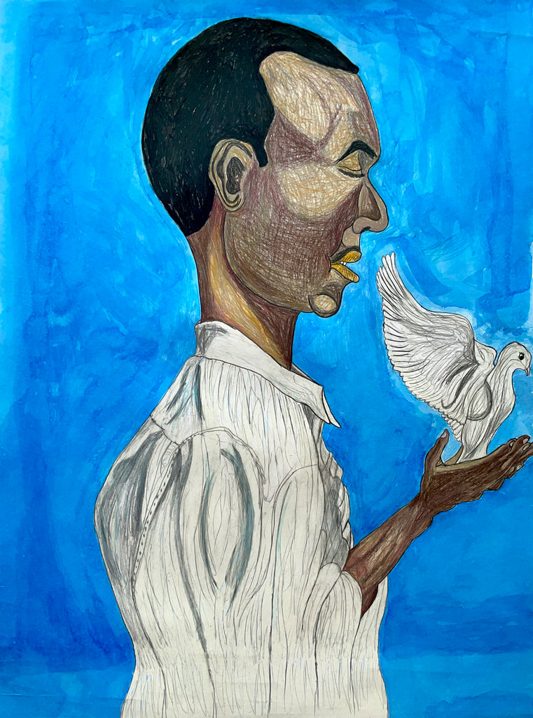 Dove and Man, by Ronald Griggs