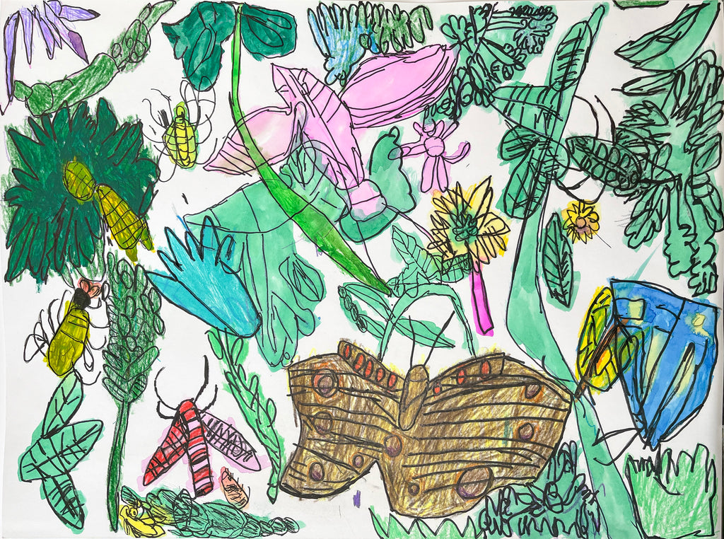 Untitled (Butterflies and Flowers), by Willie Whitehead