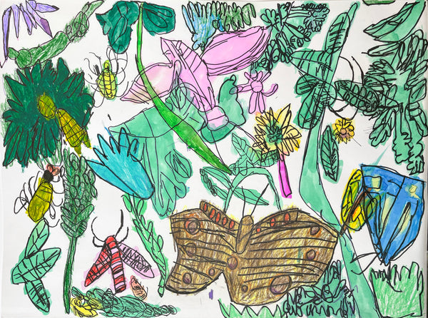 Untitled (Butterflies and Flowers), by Willie Whitehead