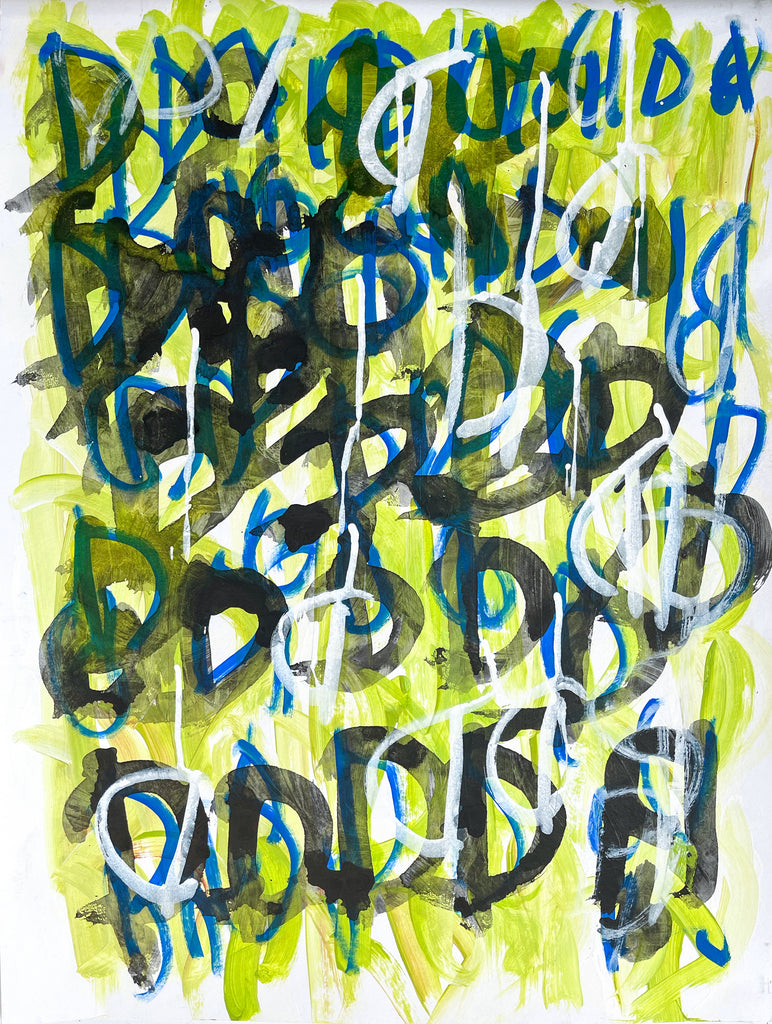 Untitled Green Blue White Abstract, by Donald Thomas