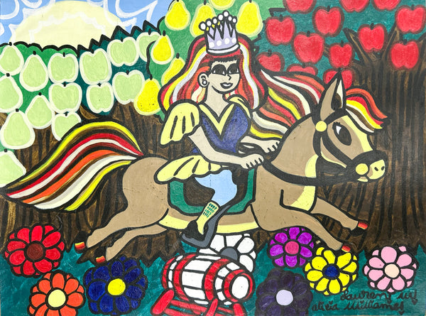 Princess with Pony and Flowers, by Lauren Williams