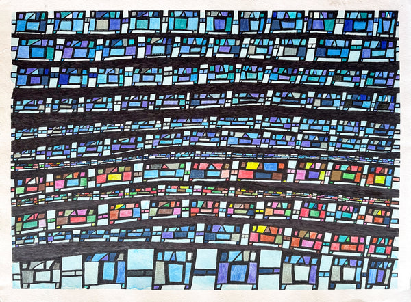 Untitled (Figures in Mostly Blue Some Pink), by Robert Duncombe