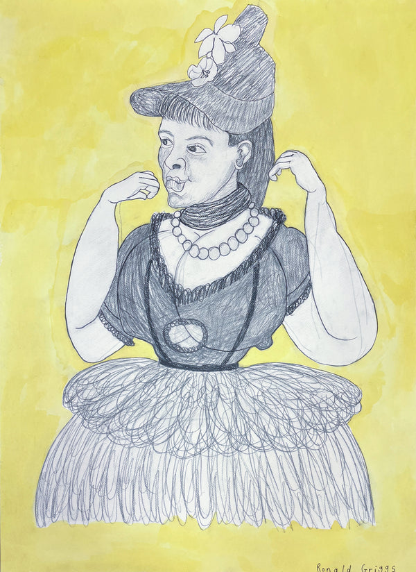 Woman in Gown With Hat, by Ronald Griggs