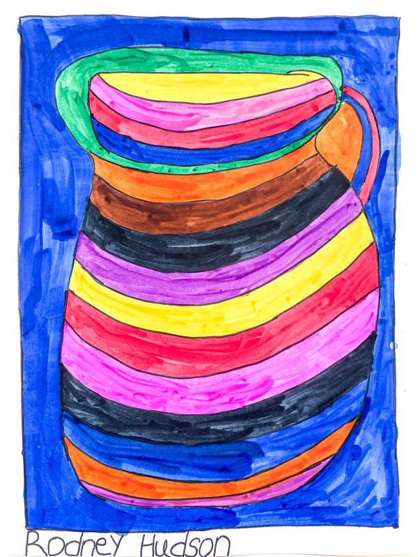 Rainbow Pitcher, Watercolor