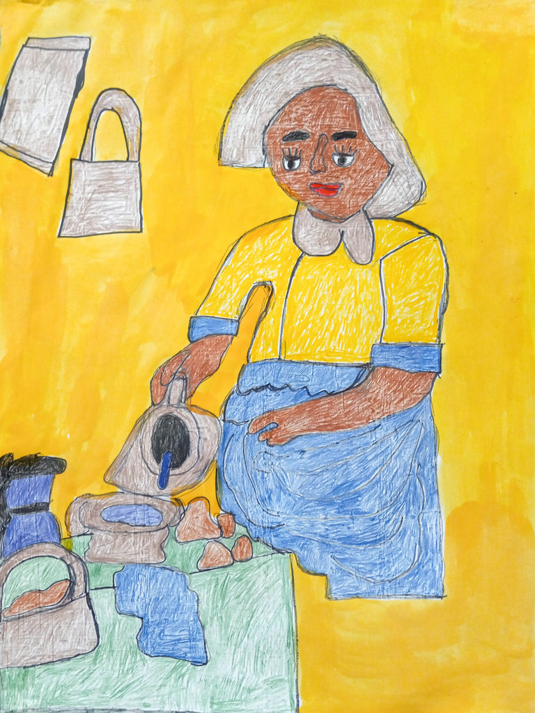 After The Milkmaid by Johannes Vermeer, by Thomas Saunders