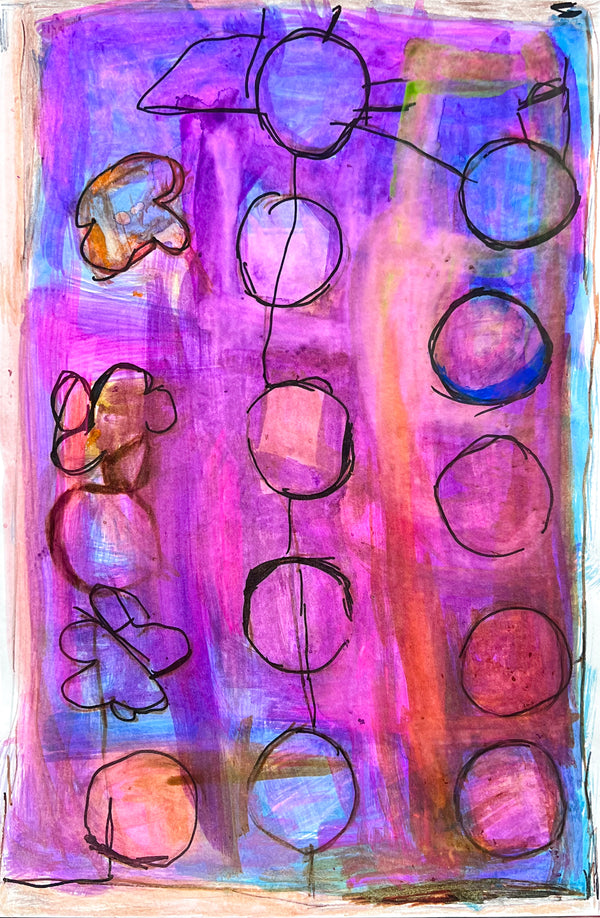 Untitled Pink Purple Circles, by Susan Hudson