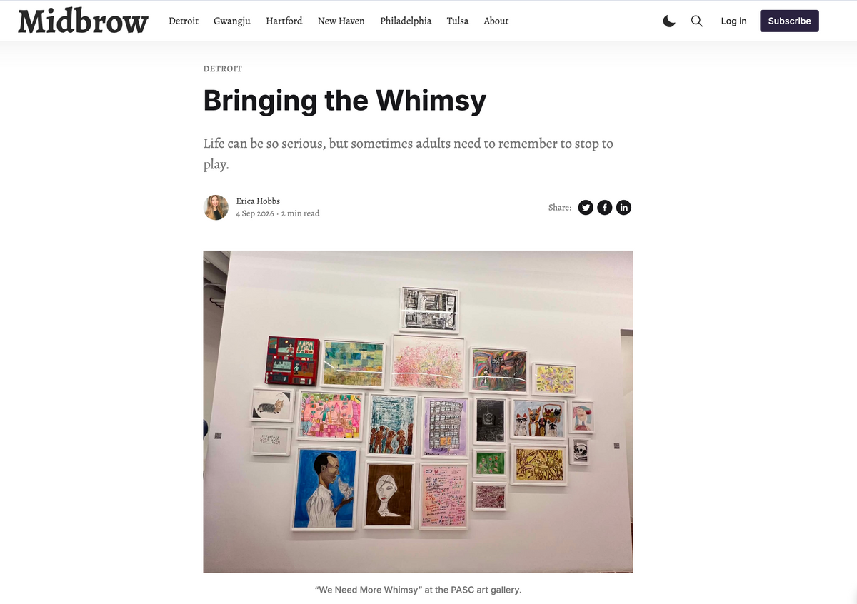 "Bringing the Whimsy" Midbrow, 9/4/2026