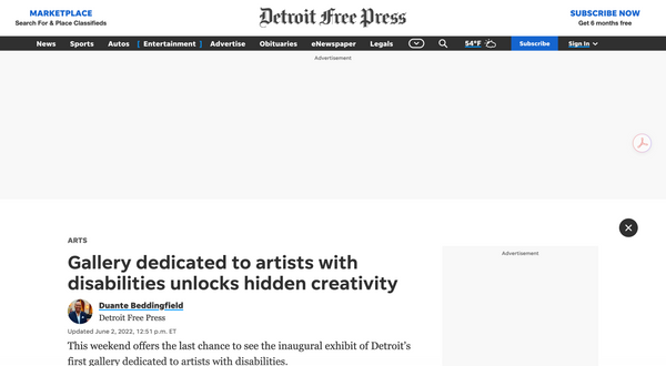 Gallery dedicated to artists with disabilities unlocks hidden creativity by Duante Beddingfield, Detroit Free Press