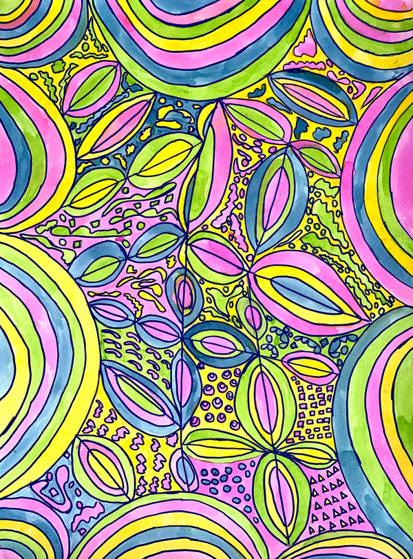 Freestyle V1 (Pink, Yellow, Green, Blue), by Rodney Hudson