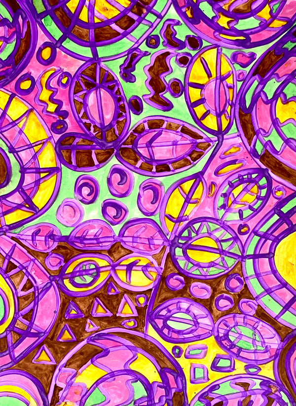 Freestyle V2 (Pink, Blue, Green, Yellow), by Rodney Hudson
