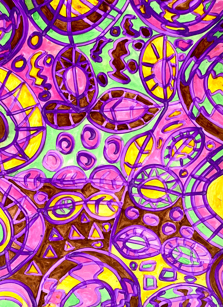 Freestyle V2 (Pink, Blue, Green, Yellow), by Rodney Hudson