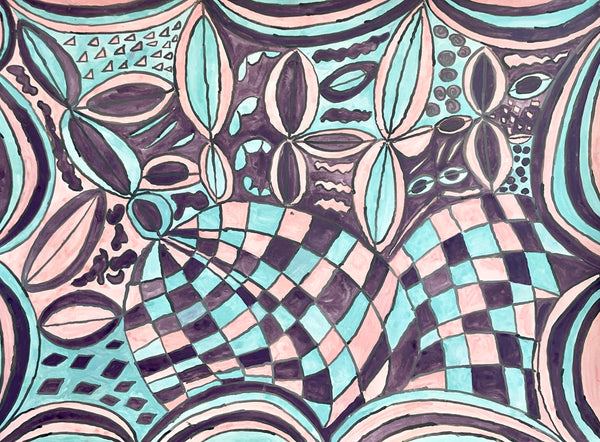 Freestyle (Purple, Pink, Blue), by Rodney Hudson