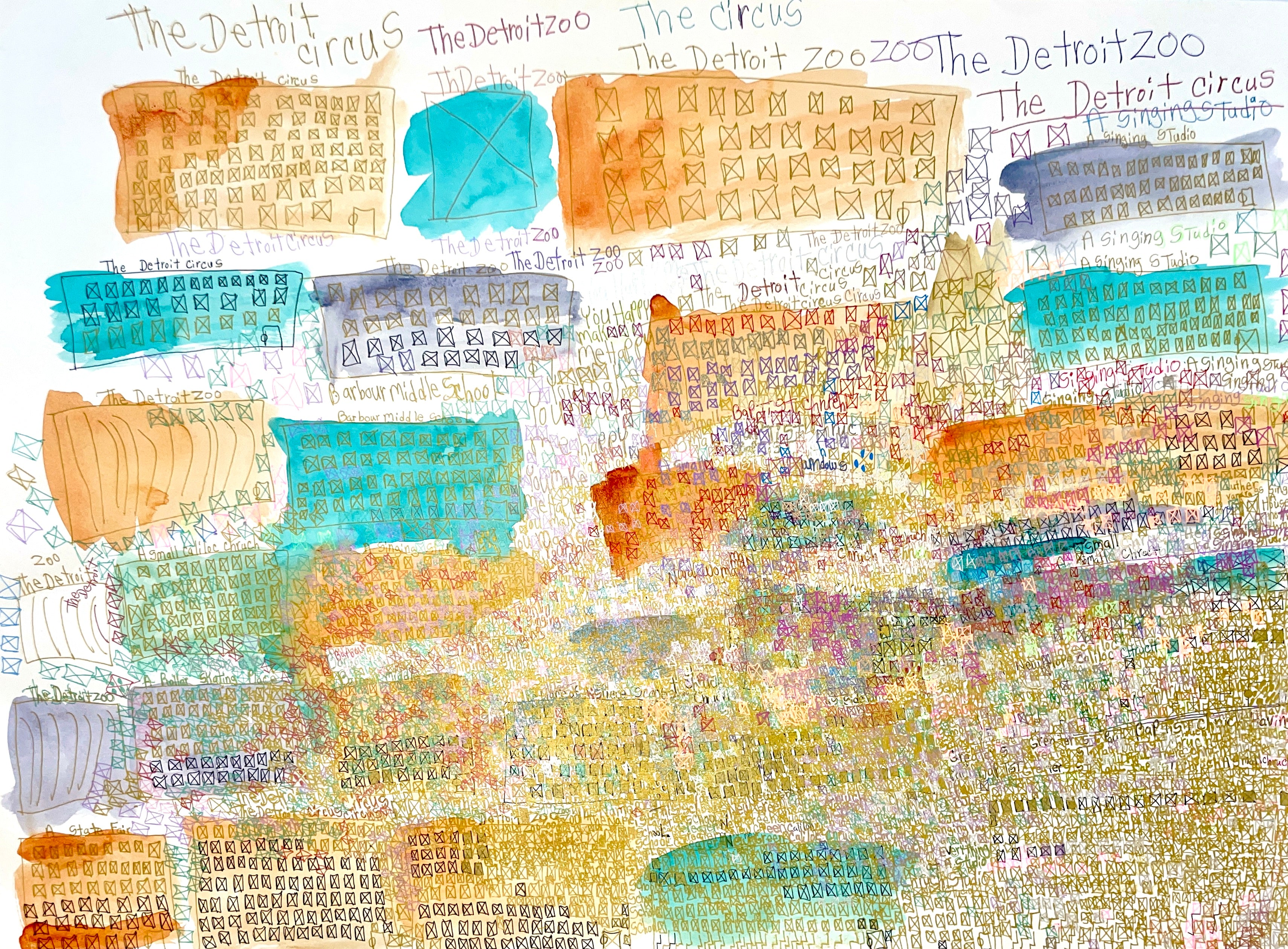 Small Churches, Detroit and Schools, by Angela Rhodes