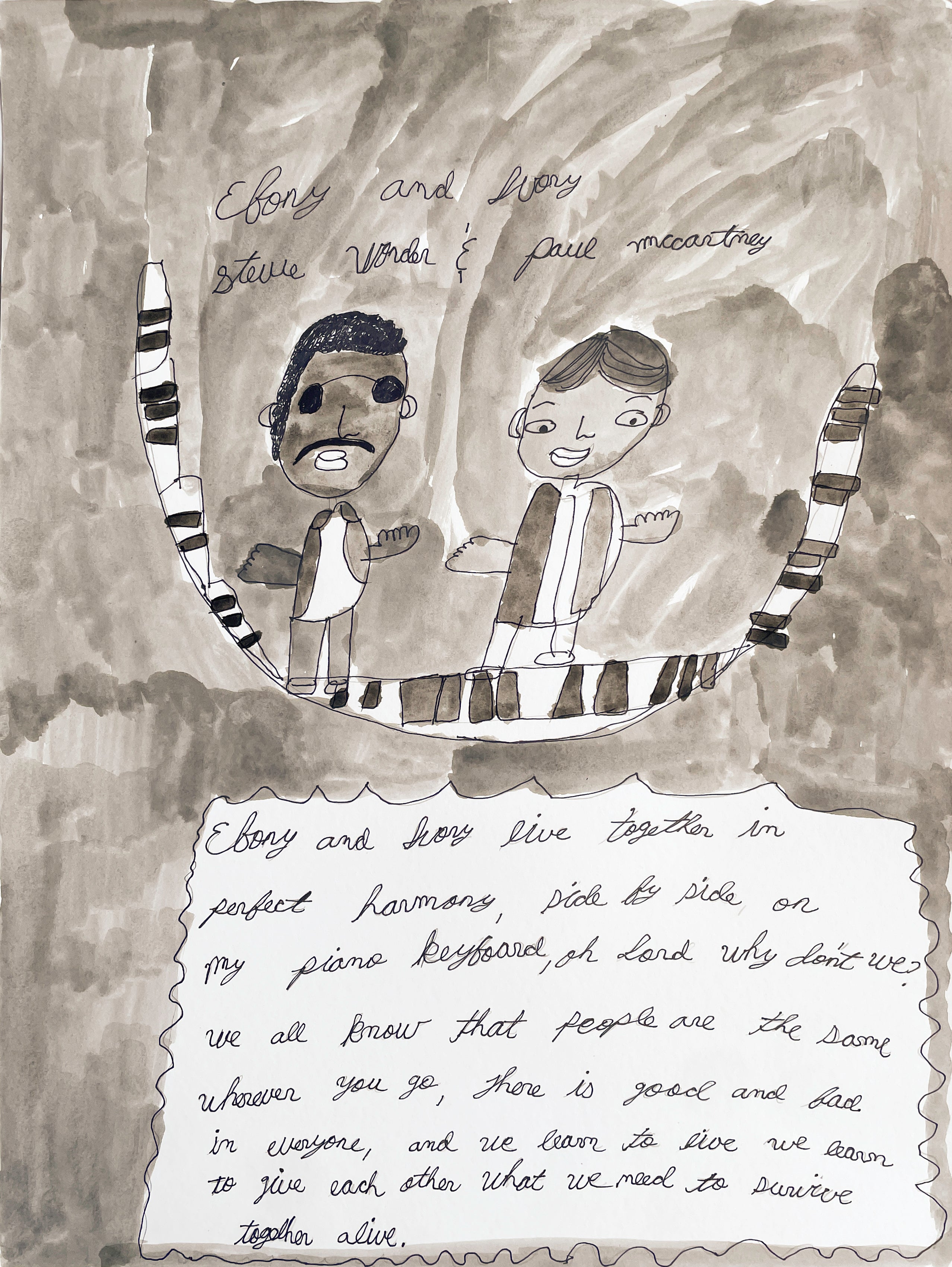 Ebony & Ivory (Stevie Wonder and Paul McCartney), by Ashley Hawkins - pasc-gallery