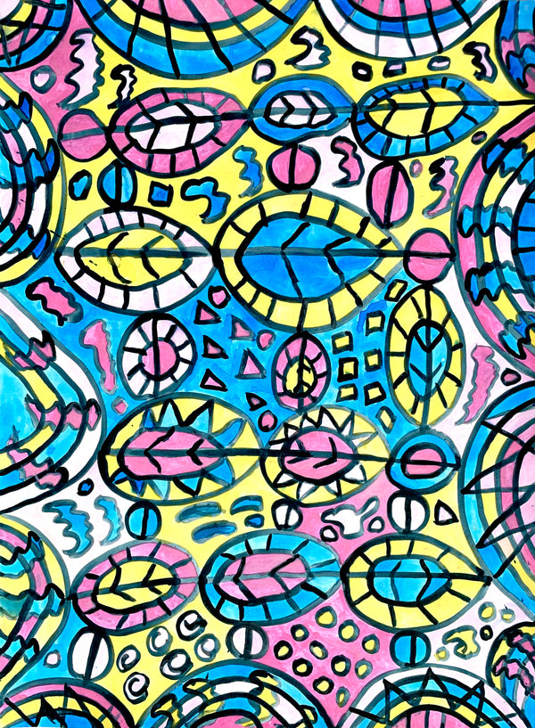 Freestyle V2 (Pink, Blue, Green, Yellow), by Rodney Hudson
