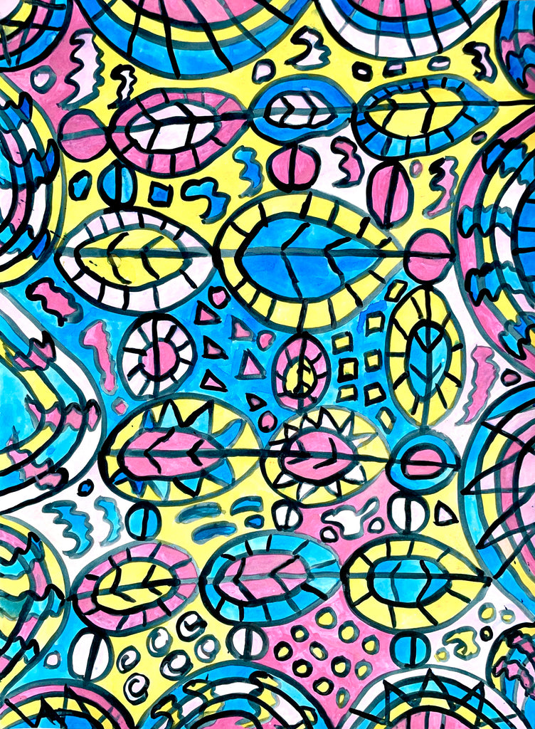 Freestyle V2 (Pink, Blue, Green, Yellow), by Rodney Hudson
