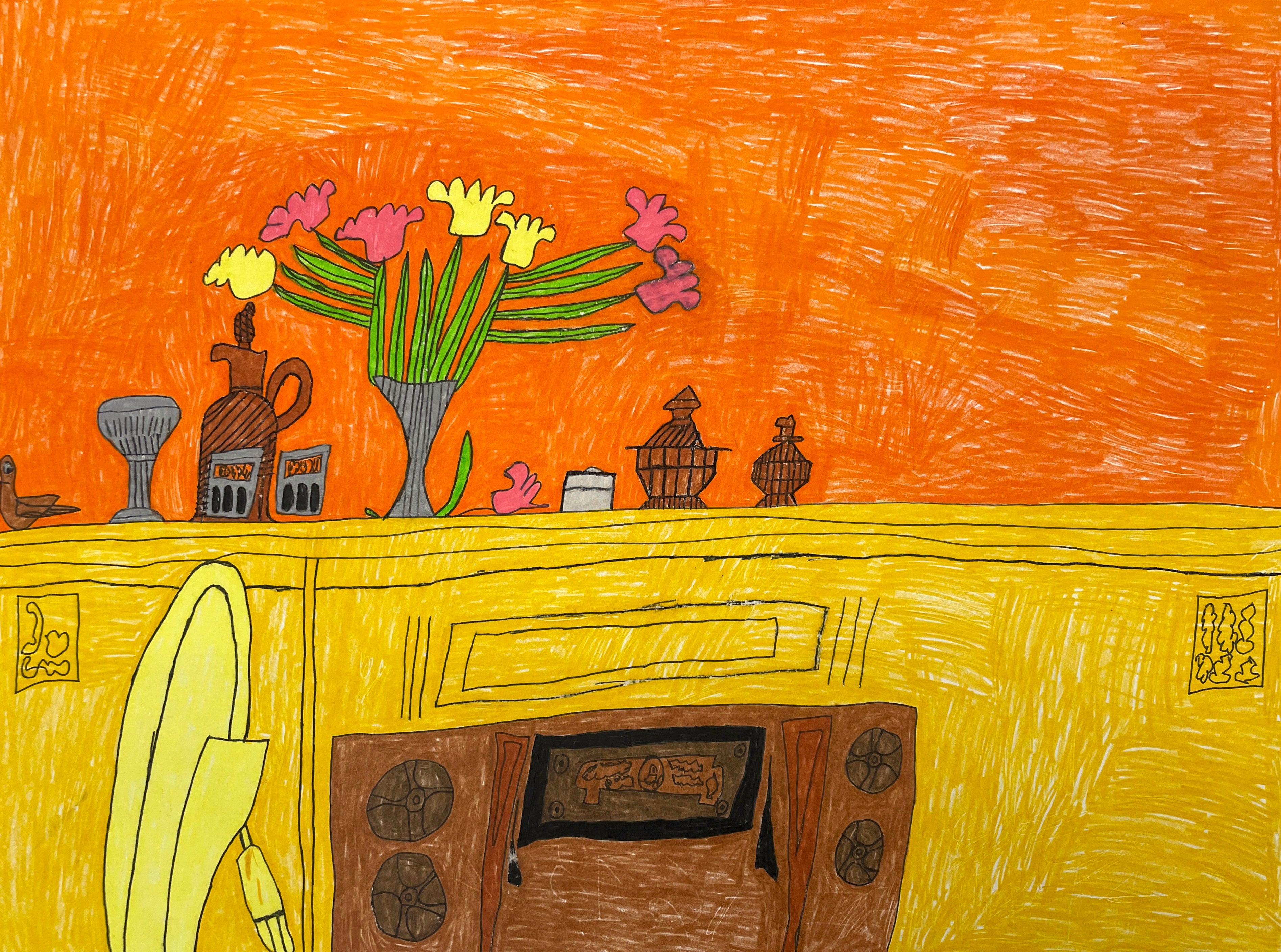 Fire Scene Mantlepiece, by Caleb Brazill - pasc-gallery