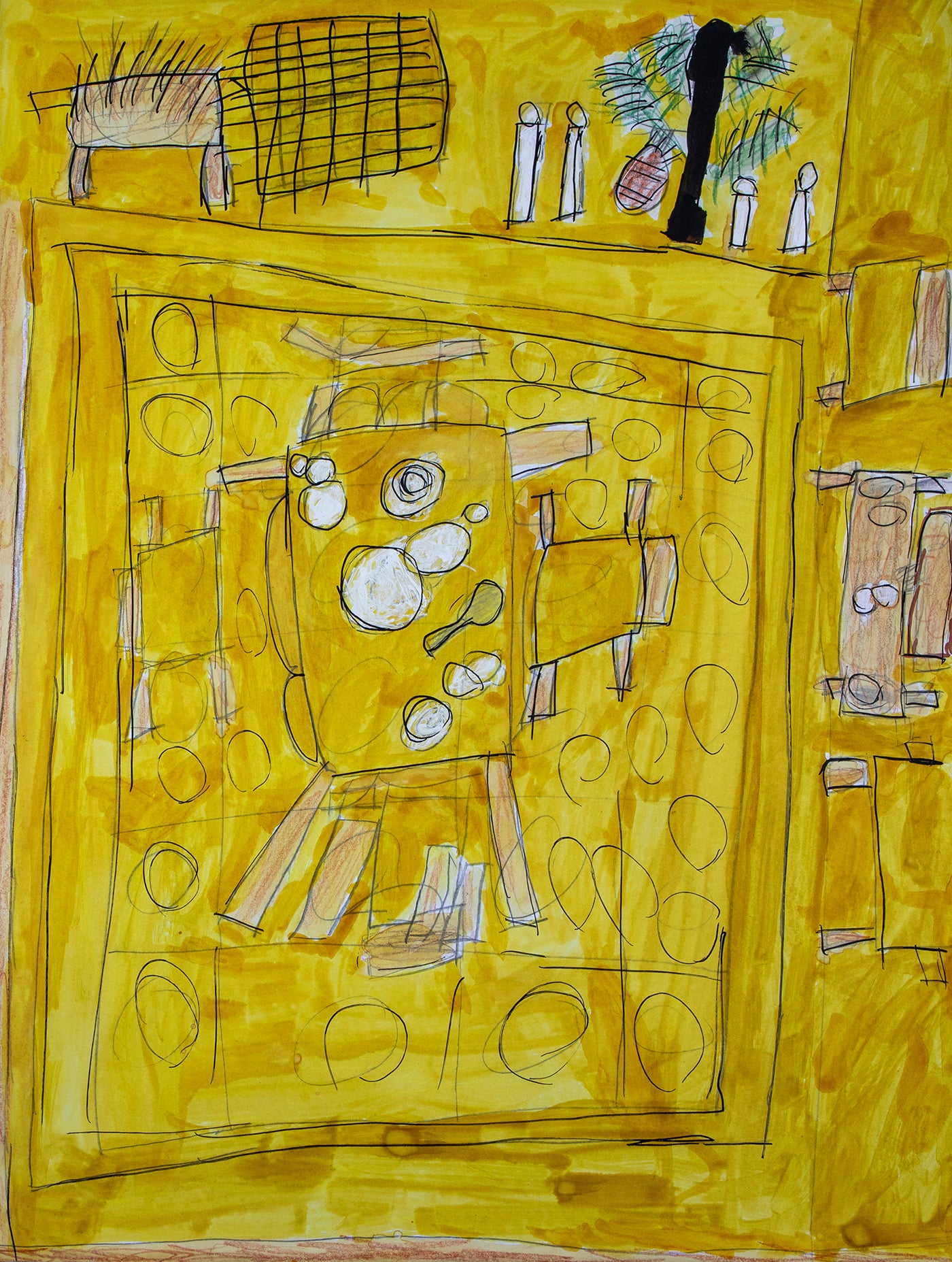 People Were Eating On The Table, by Dennis Cenzer - pasc-gallery