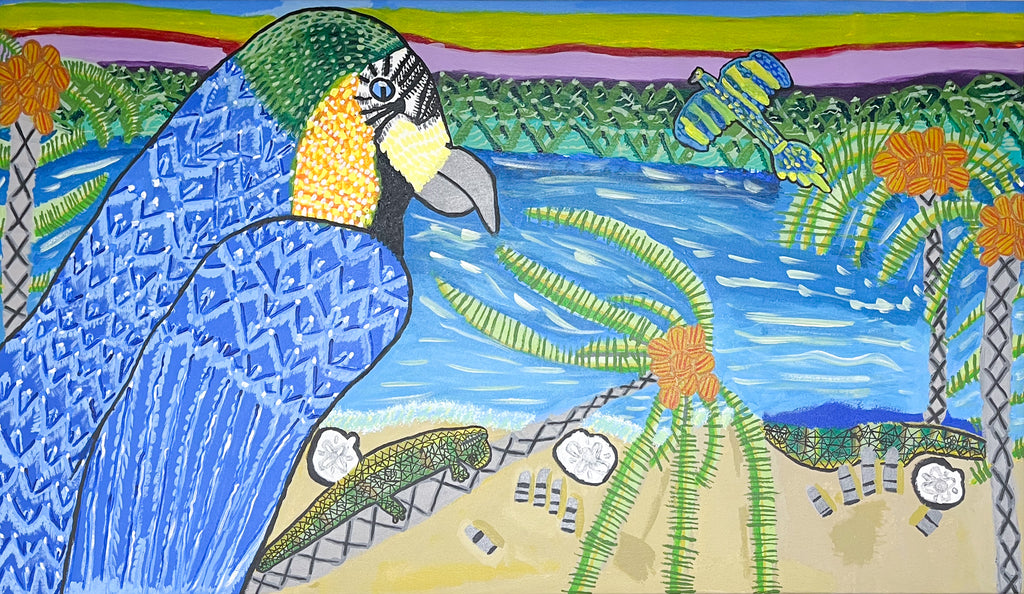 Macaw at the Beach, by Detroit Angel Tweety