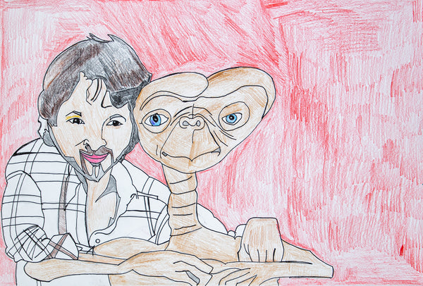 Steven Spielberg and ET, by Dwayne Curry