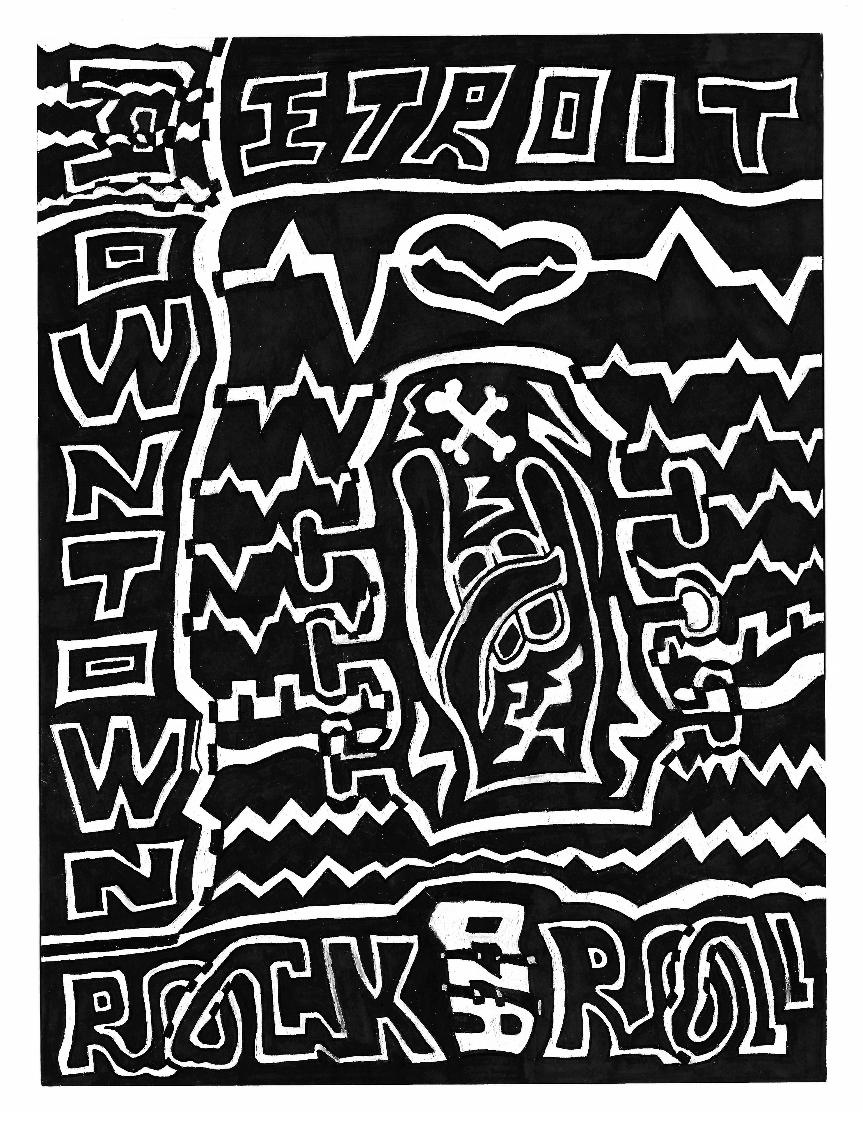 Digital Print, Detroit Downtown Rock and Roll, 12 in by Jeremy Taylor - pasc-gallery