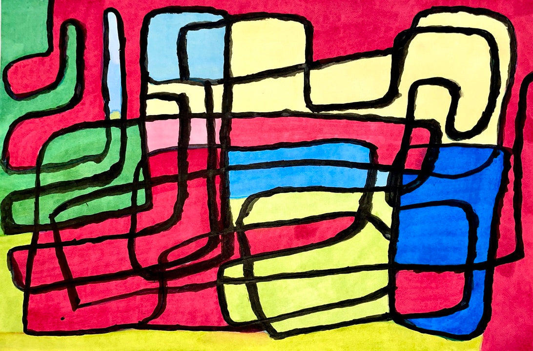 Untitled 08 (Blue, Yellow, Red), by Jerry Dortch - pasc-gallery