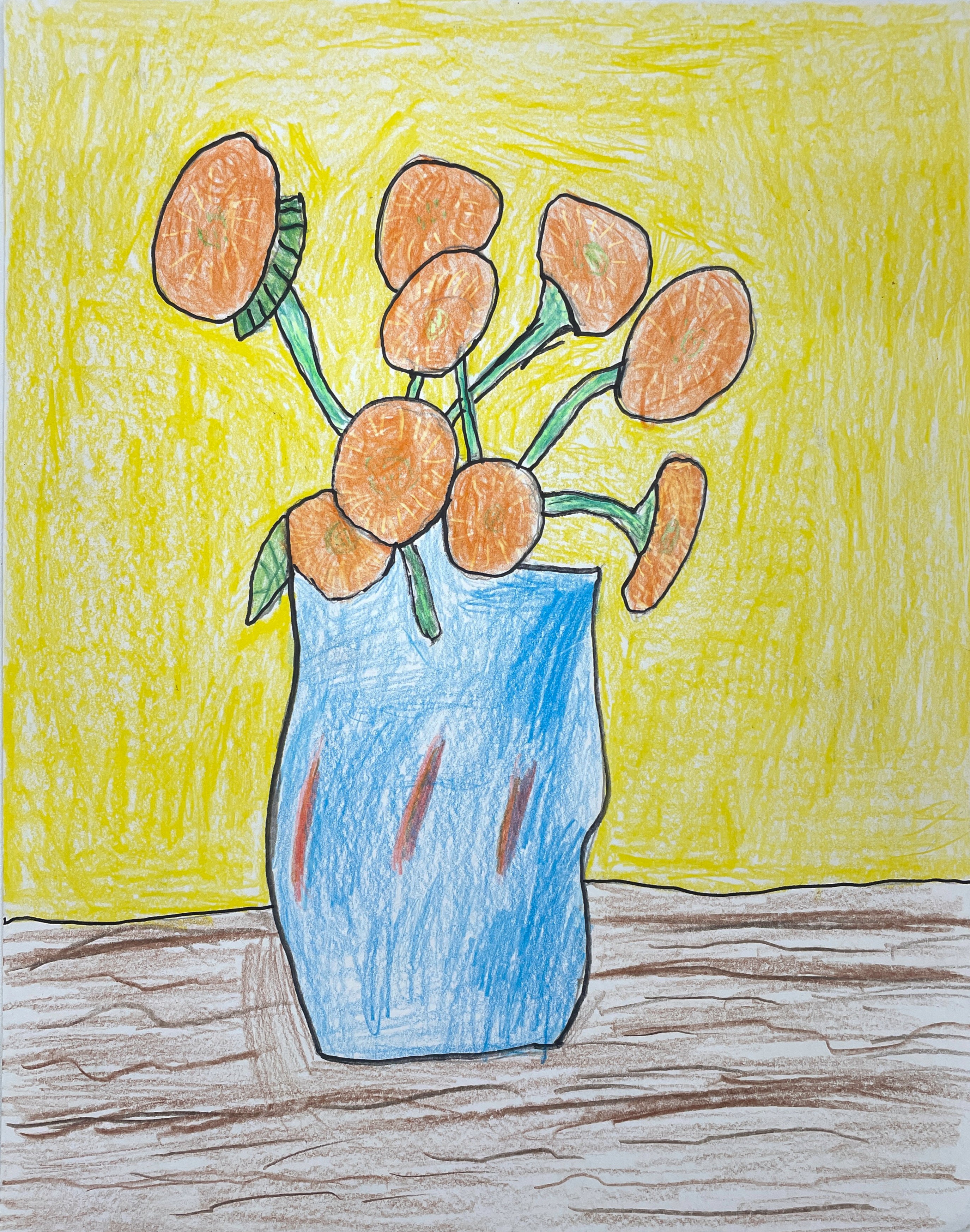 Orange Flowers In A Vase, by Phillip Kraft - pasc-gallery