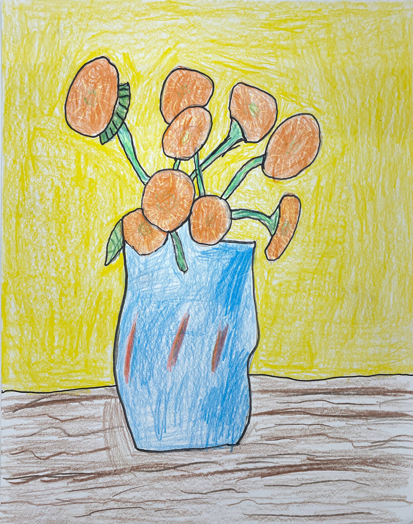 Orange Flowers In A Vase, by Phillip Kraft