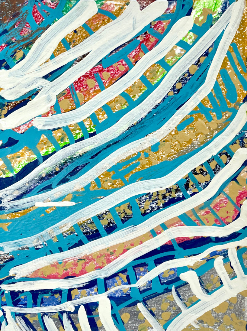 Untitled (Blue Lines), by Phillis Rogers - pasc-gallery