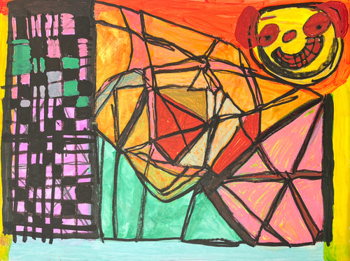 Abstract Shapes with Face, by Renee Rogan - pasc-gallery