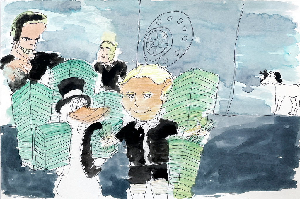 Scrooge McDuck and Richie Rich, by Richard Marshall