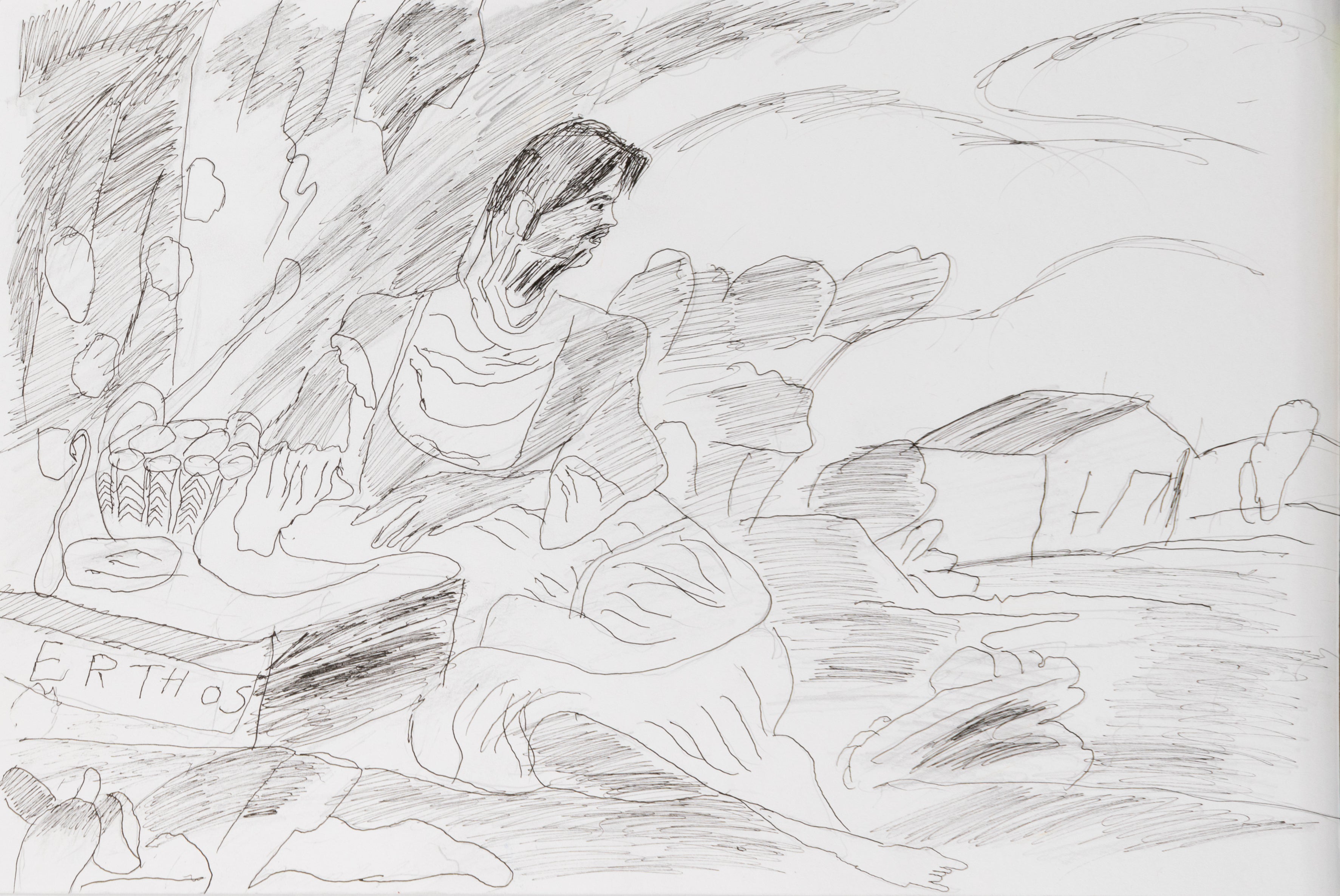 Untitled (Figure and landscape), by Richard Marshall - pasc-gallery