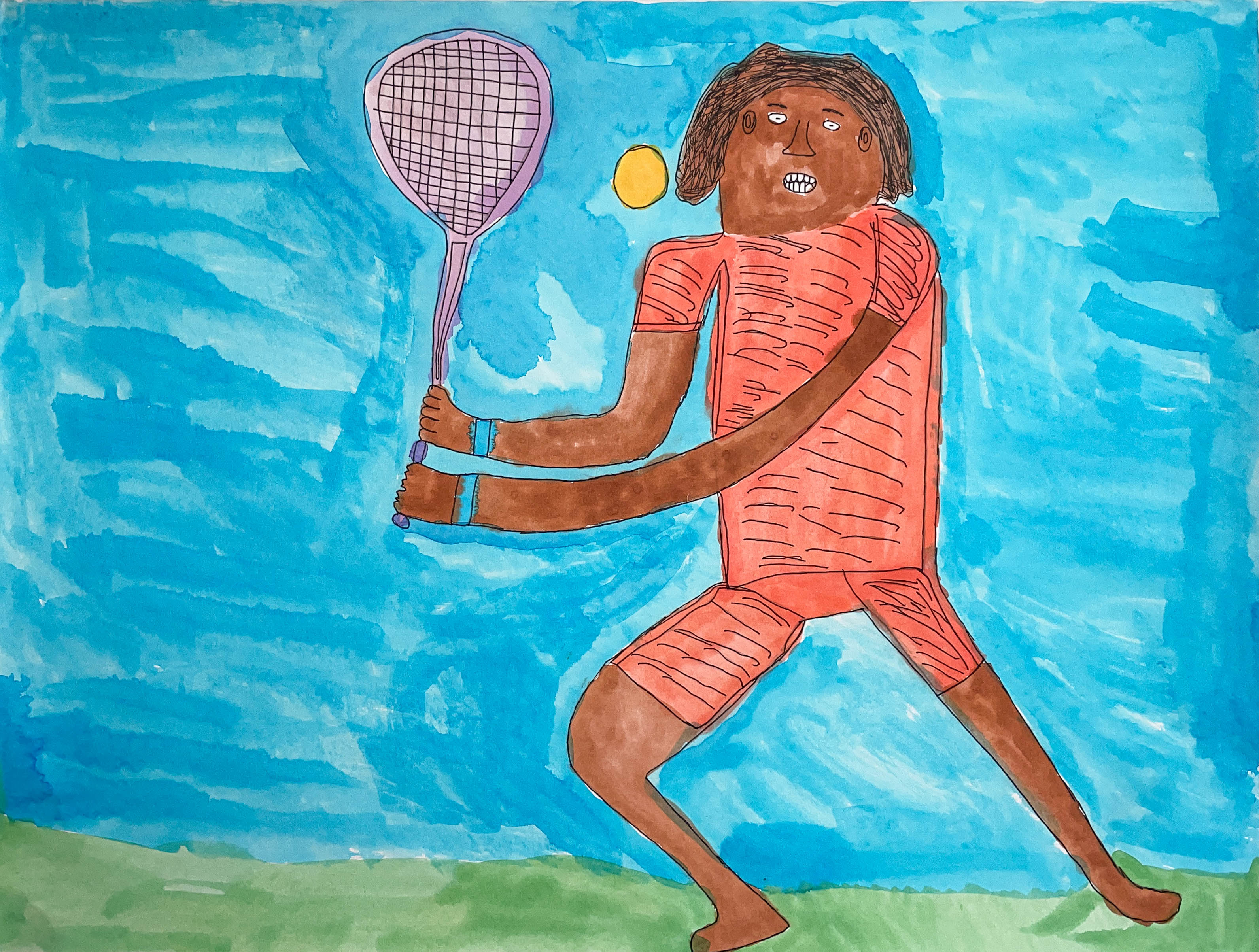 Playing Tennis, by Rubin Bates