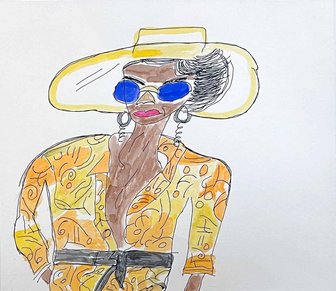Woman in Yellow Hat, by Sandra McCain