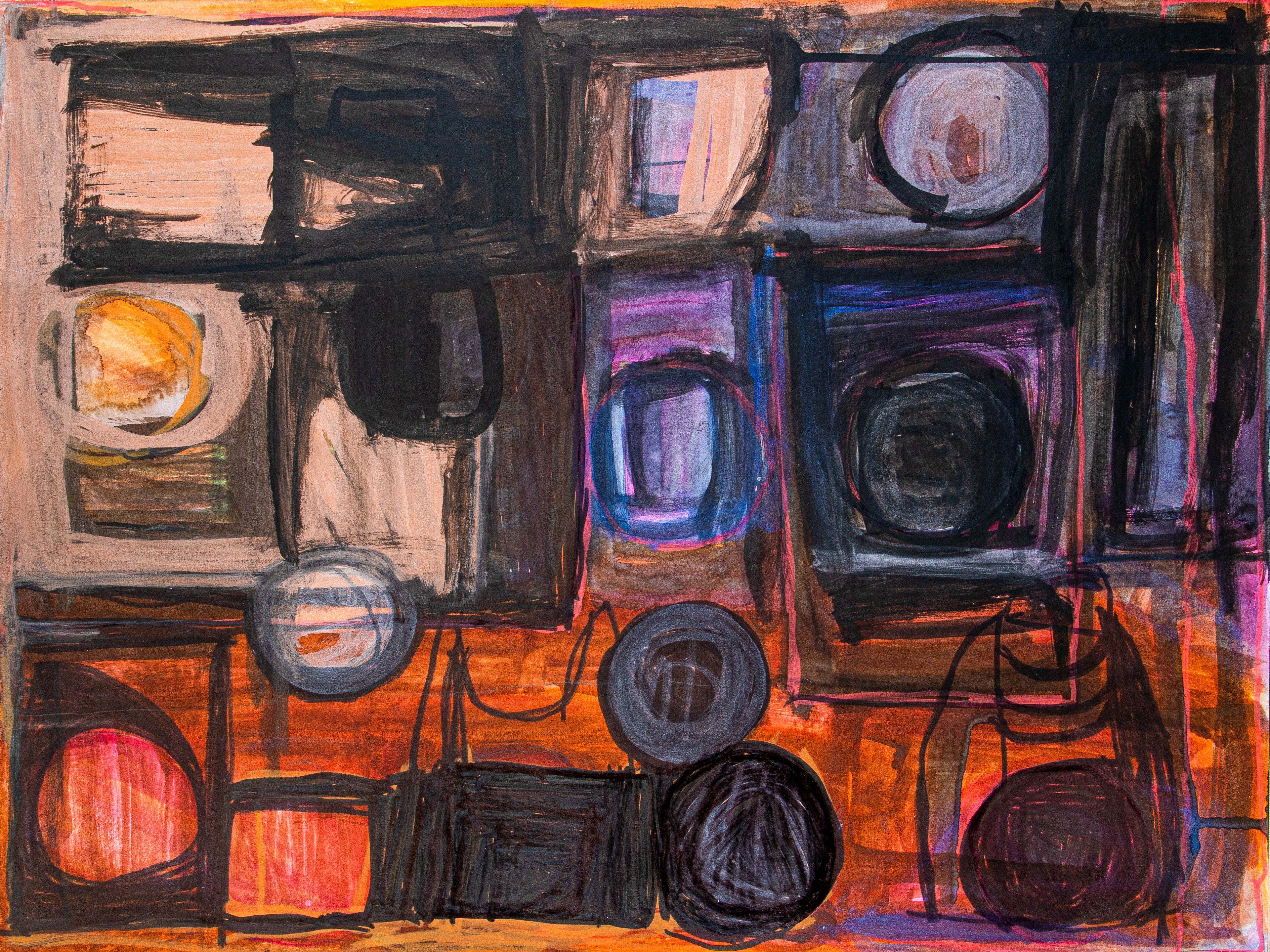 Untitled 14 (Blue, Orange and Beige), by Susan Hudson - pasc-gallery