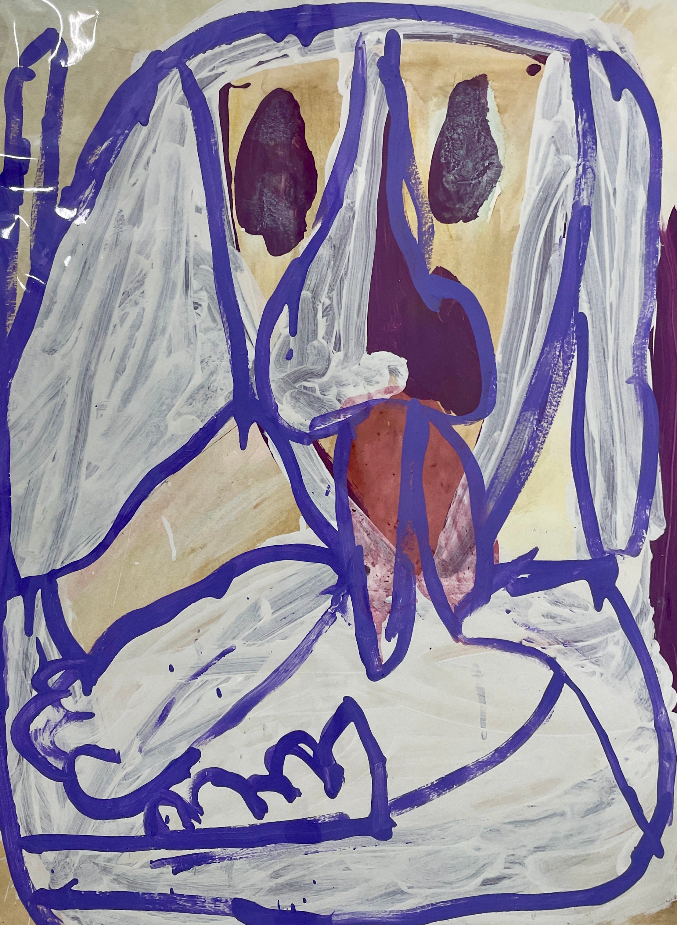 Purple Outline Dog, by Eric Green