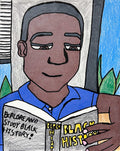Young Man Studying Black History, by John Peterson - pasc-gallery