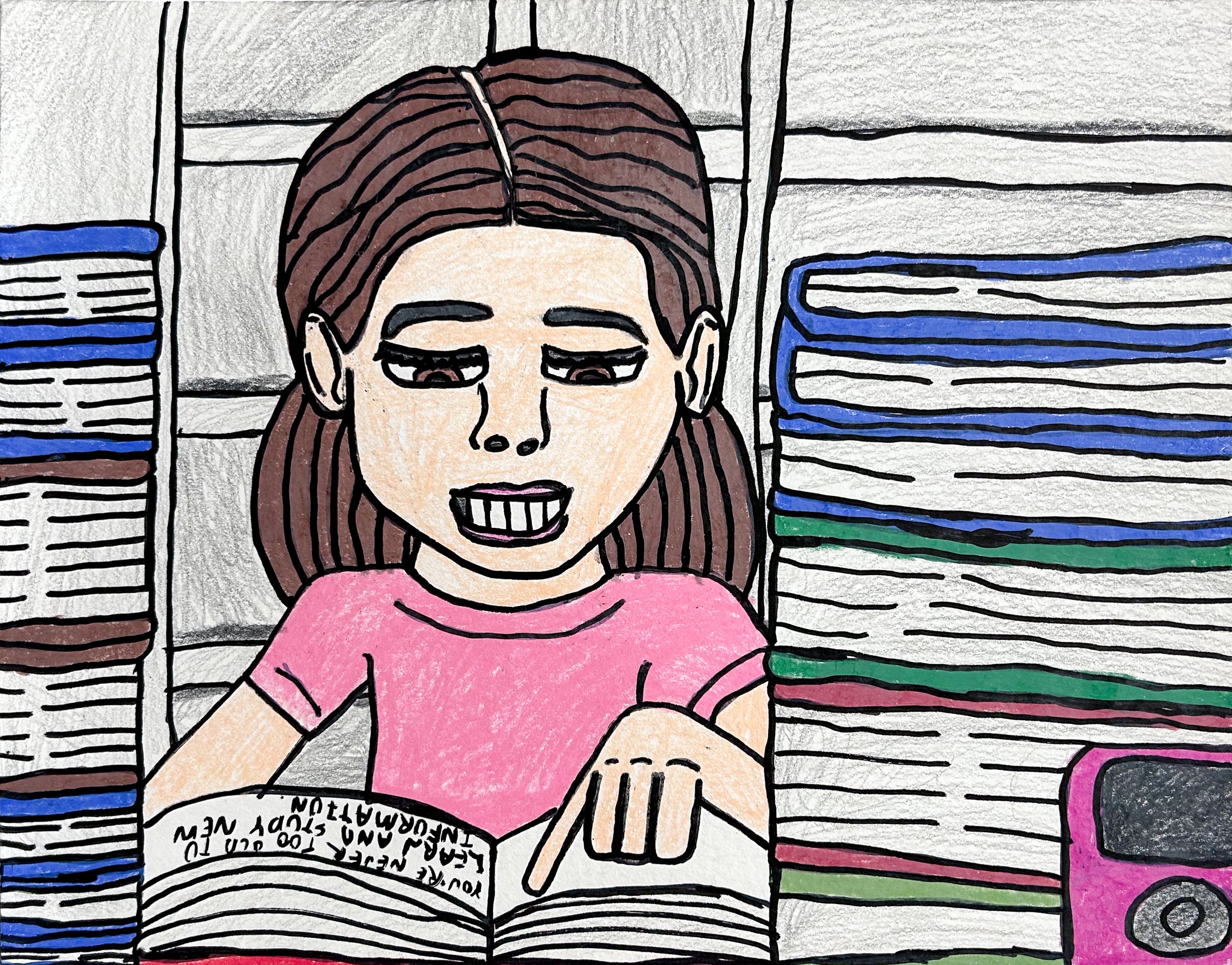 Young Lady Studying, by John Peterson - pasc-gallery