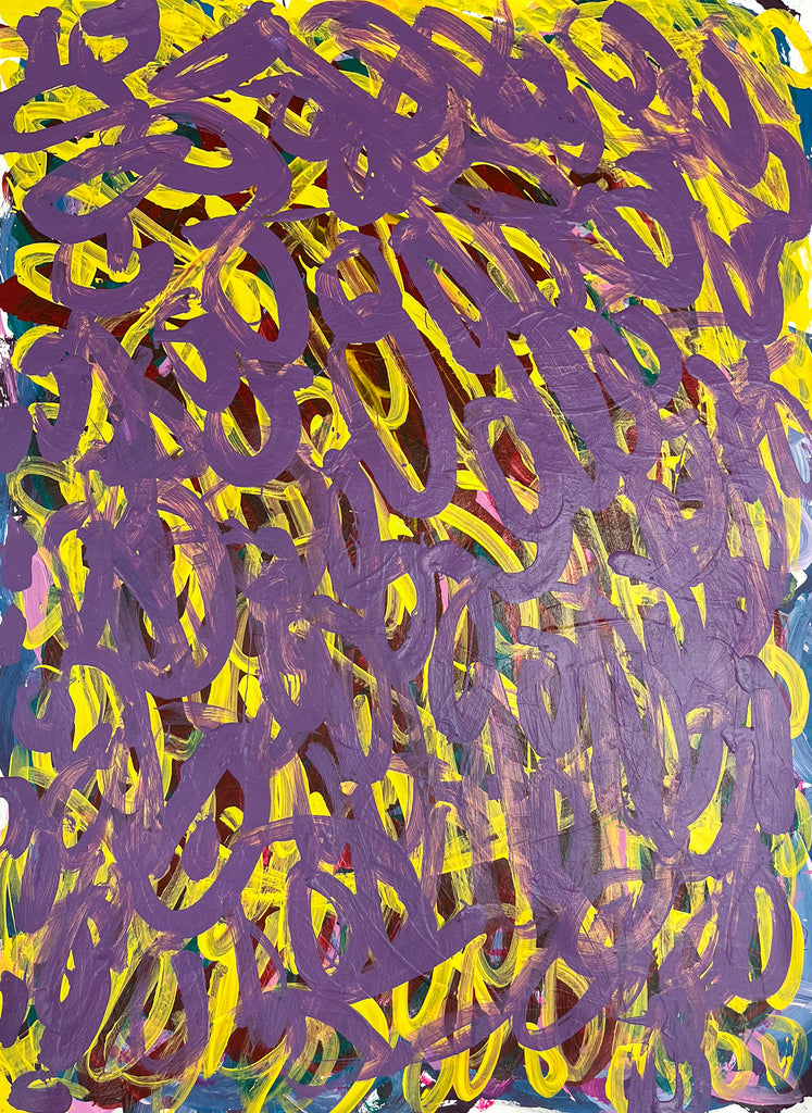 Untitled (Purple Over Yellow and Pink), by Julieann Dombrowski