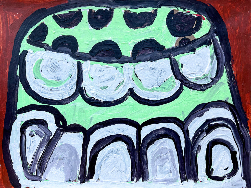 Untitled (Green, White, & Blue Cake Shoes), by Lesley Carlton