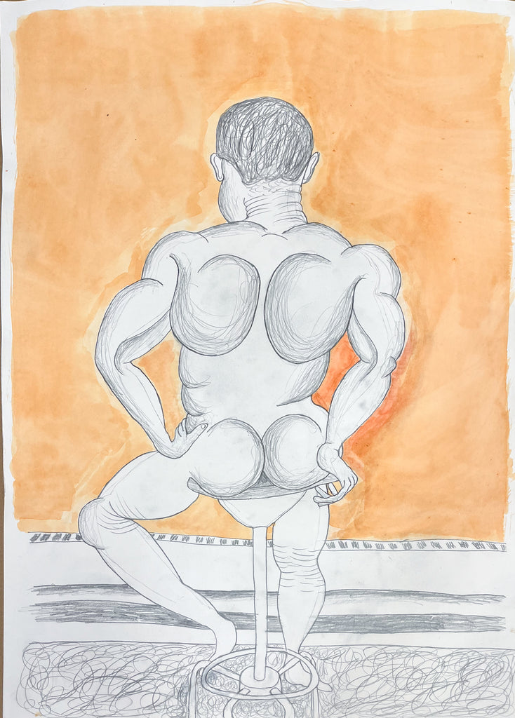 Naked Man on Stool, by Ronald Griggs
