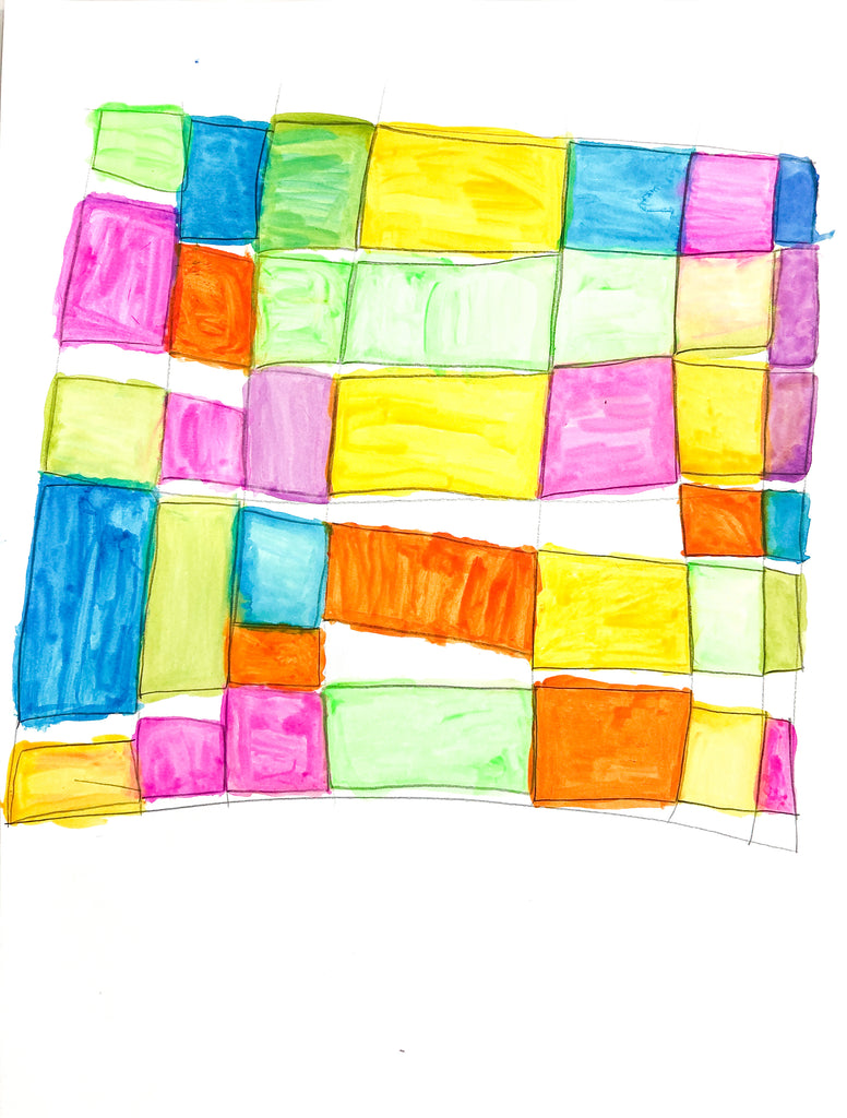 Untitled (Quilt-like Abstraction), Watercolor