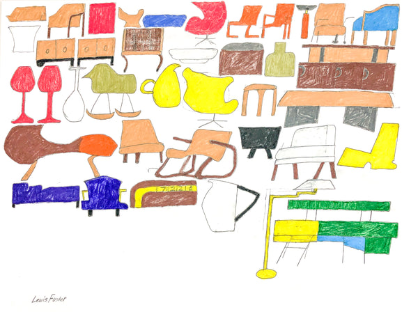 Untitled (Modernist Furniture), Drawing