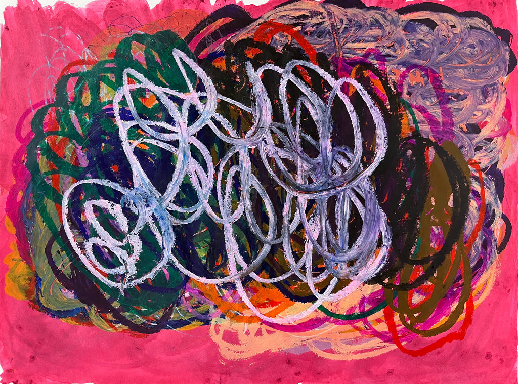 Untitled O1 (Multicolored Over Red), by Paris Wheeler