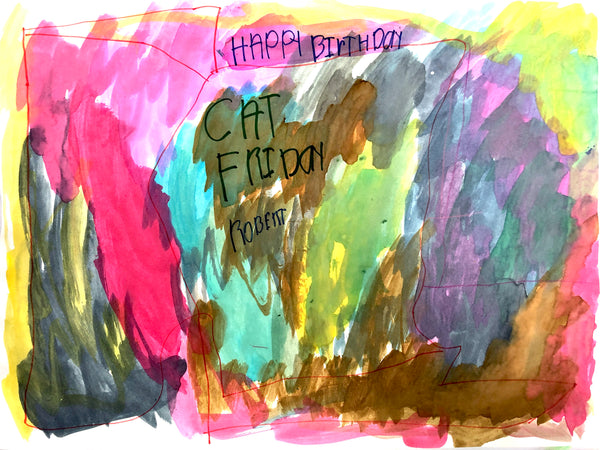 Happy Birthday Cat Friday, Mixed Media