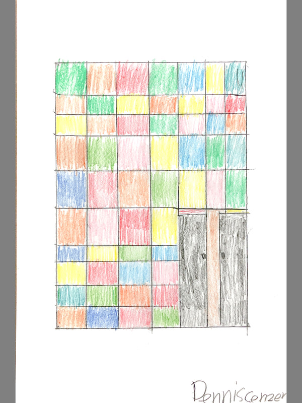 Untitled (Color Grid Building) 02, Drawing