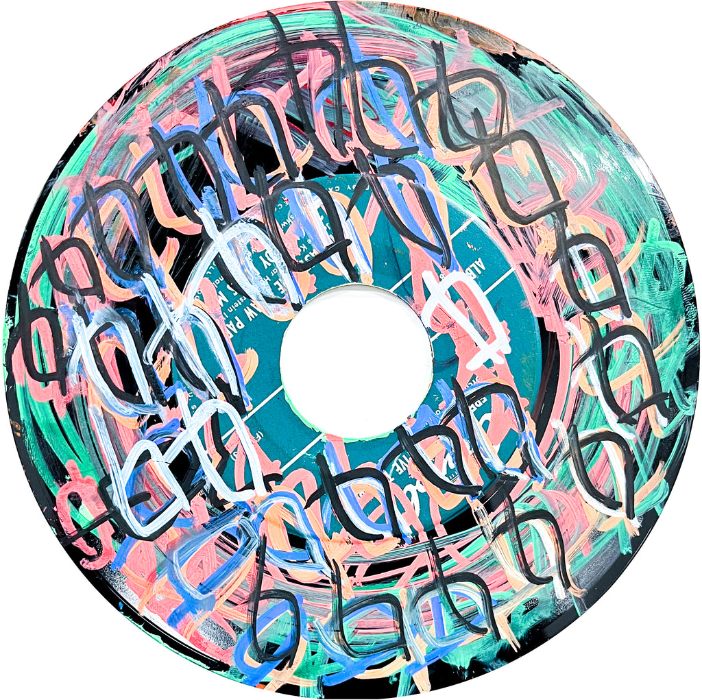 "Untitled (Square Shapes on Vinyl Record)", by DeRon Hudson