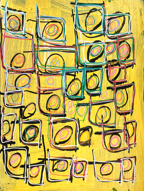 "Circles and Squares Over Yellow", by DeRon Hudson